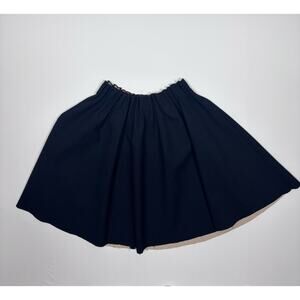 Zara Basic Black Flared Skirt Small Elastic Waist Pleated Minimalist